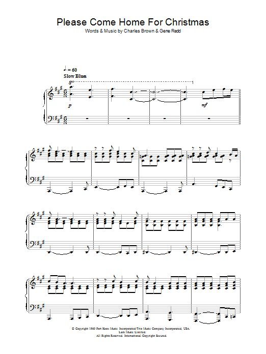 Eagles Please Come Home For Christmas Sheet Music
