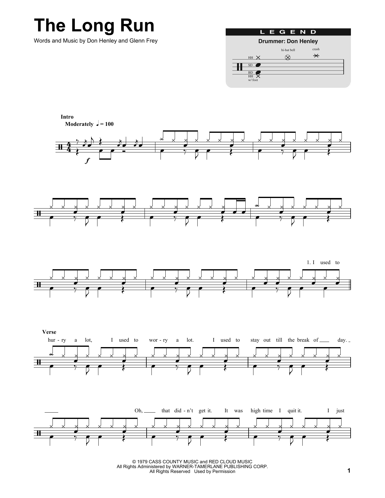 Eagles The Long Run Sheet Music