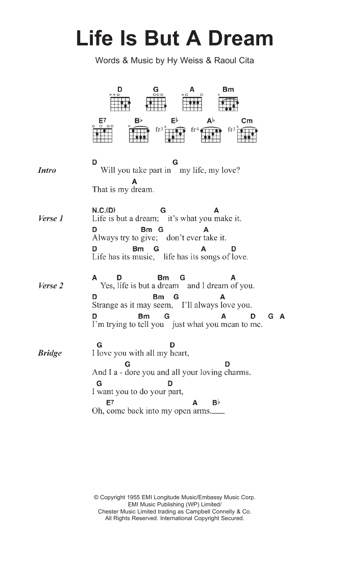 The Earls Life Is But A Dream Sheet Music