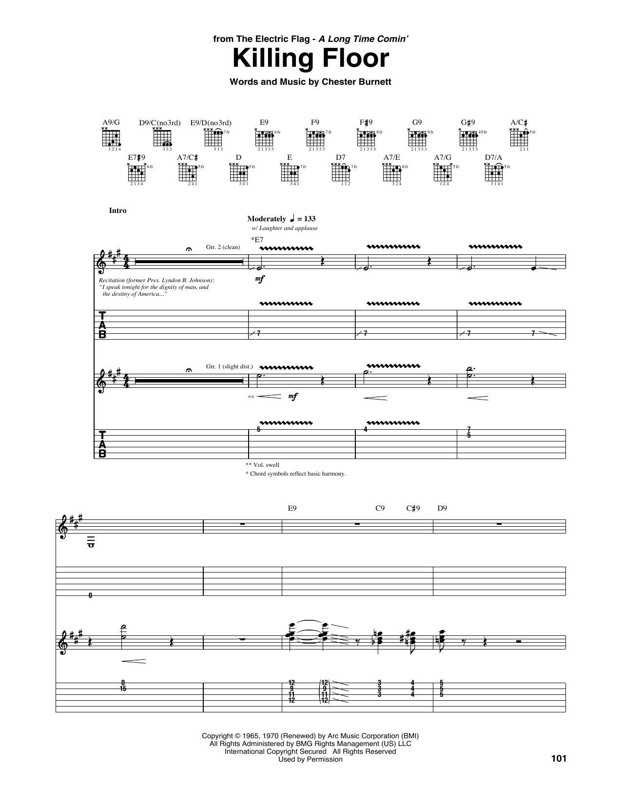 The Electric Flag Killing Floor Sheet Music