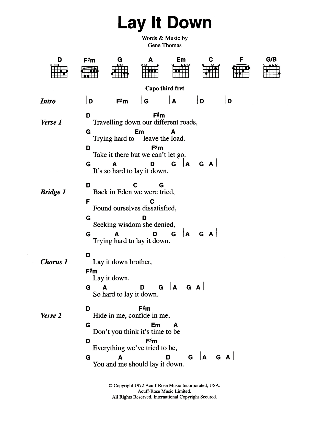 The Everly Brothers Lay It Down Sheet Music