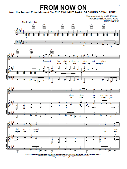 The Features From Now On Sheet Music
