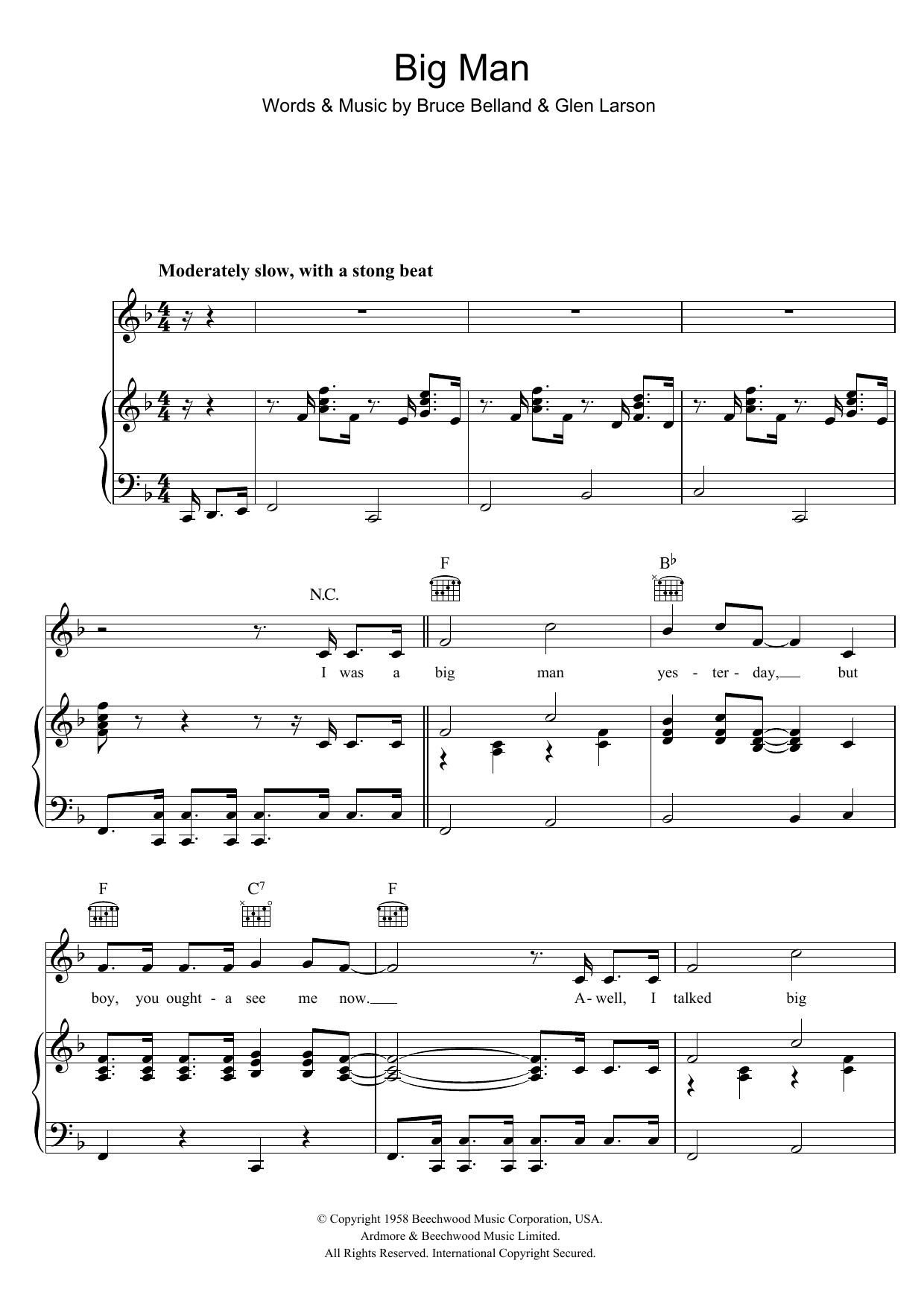 The Four Preps Big Man Sheet Music