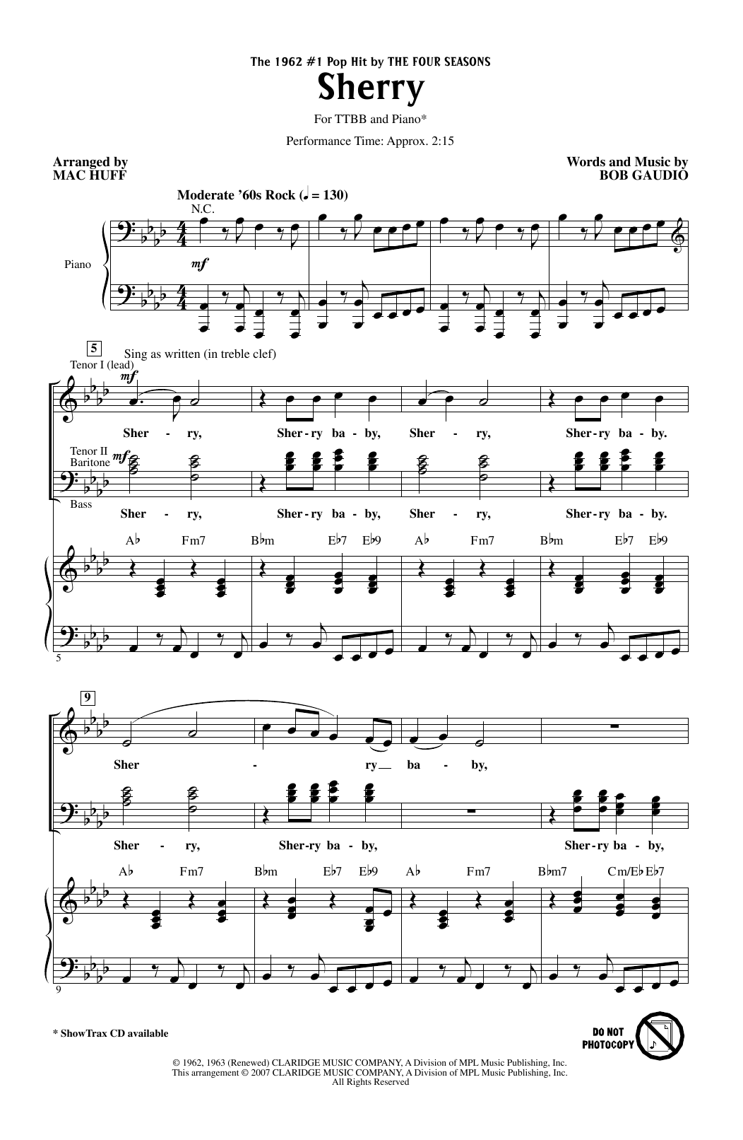 The Four Seasons Sherry (arr. Mac Huff) Sheet Music