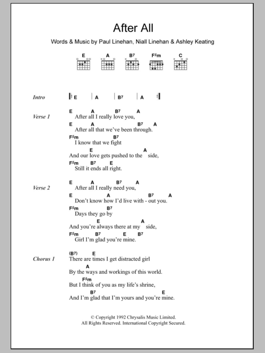 The Frank And Walters After All Sheet Music