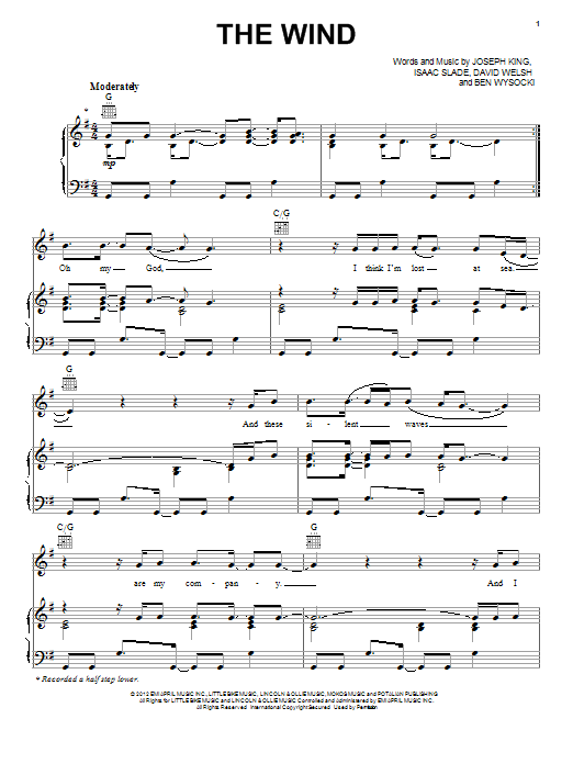 The Fray The Wind Sheet Music