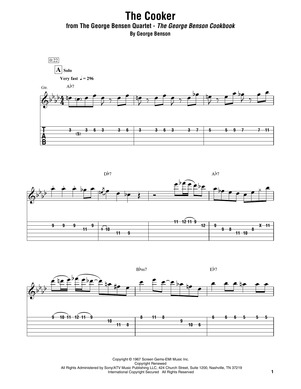 The George Bensen Quartet The Cooker Sheet Music