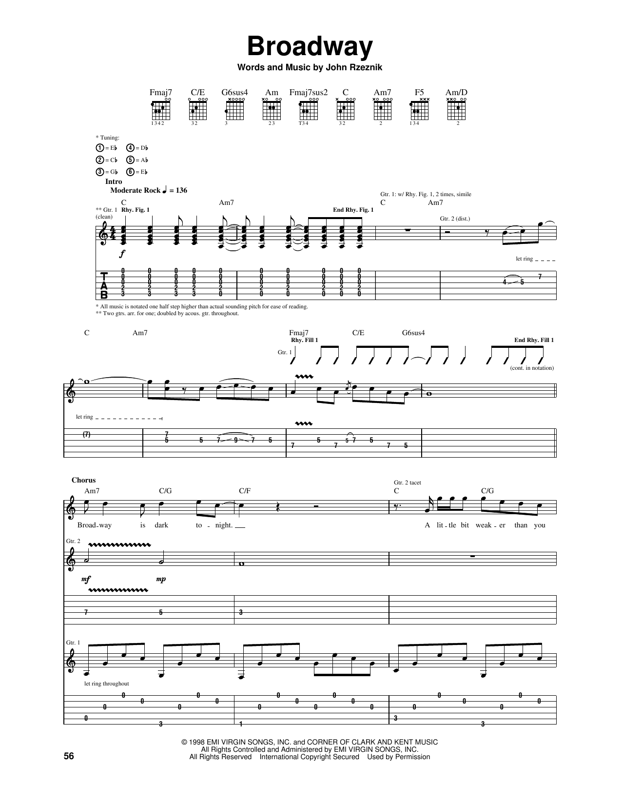 The Goo Goo Dolls Broadway Sheet Music