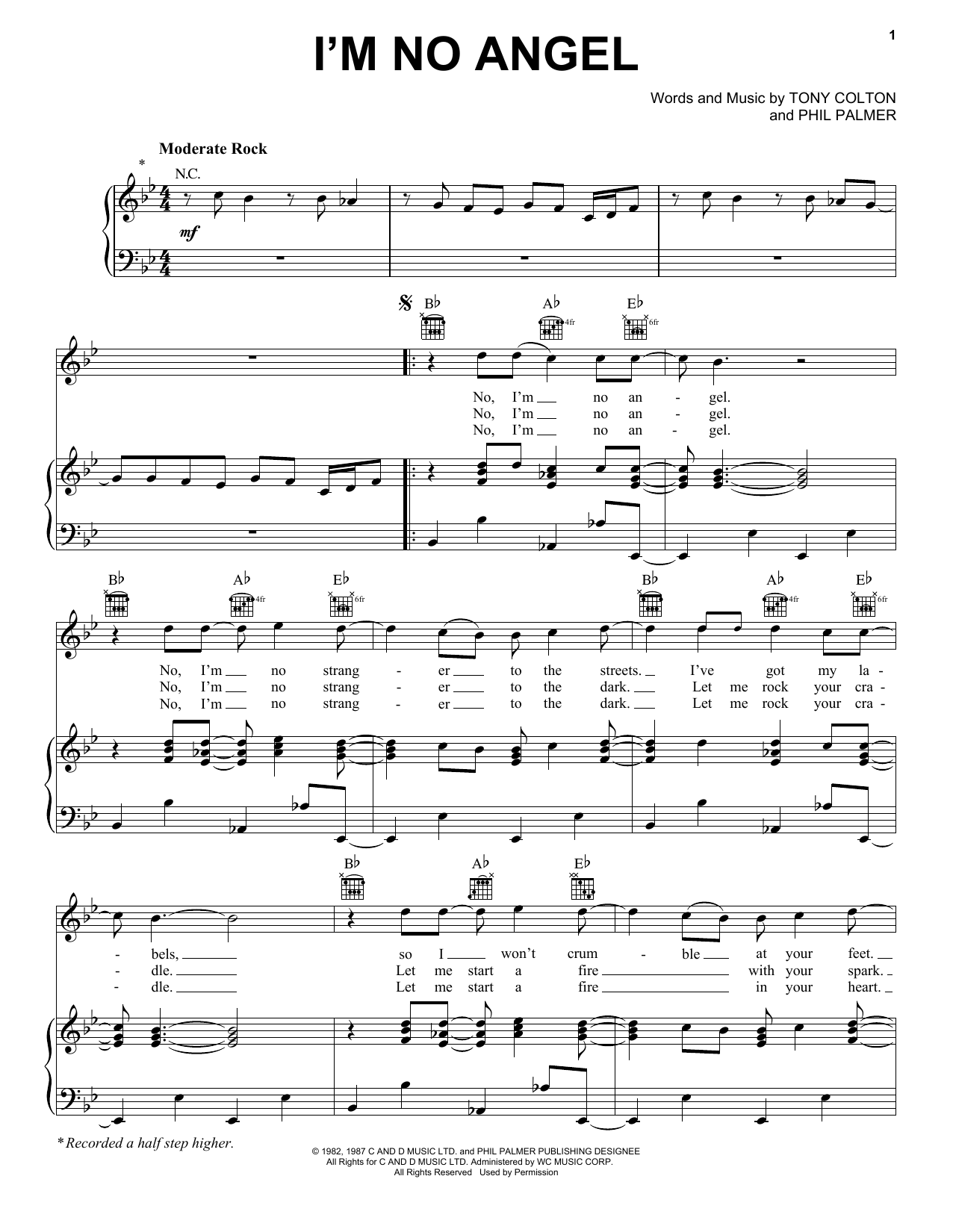 The Gregg Allman Band I'm No Angel Sheet Music