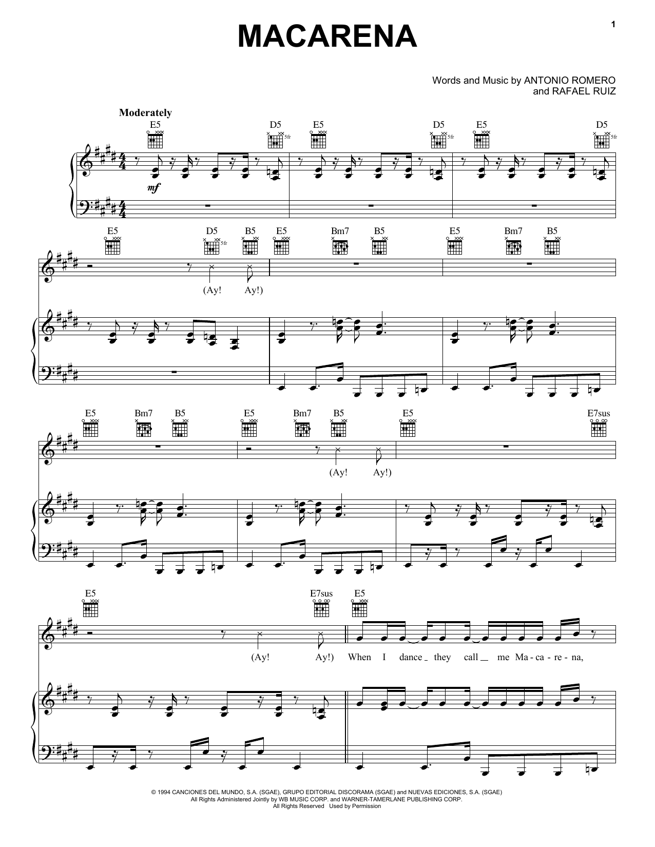 The Groovegrass Boyz Macarena Sheet Music