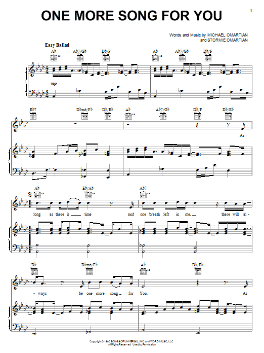 The Imperials One More Song For You Sheet Music