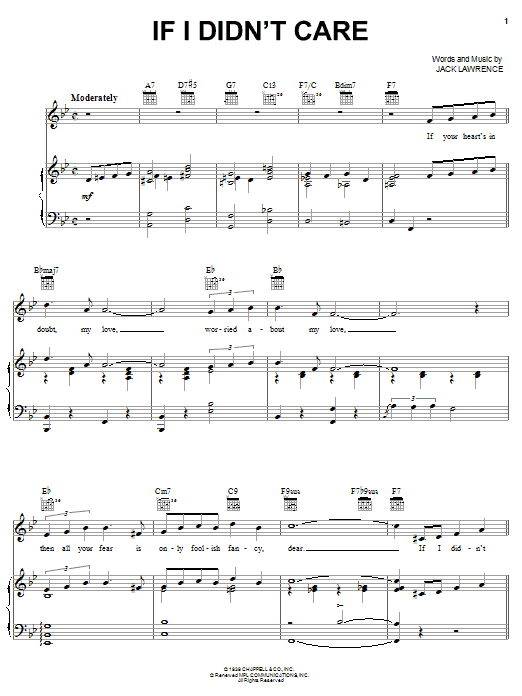 The Ink Spots If I Didn't Care Sheet Music