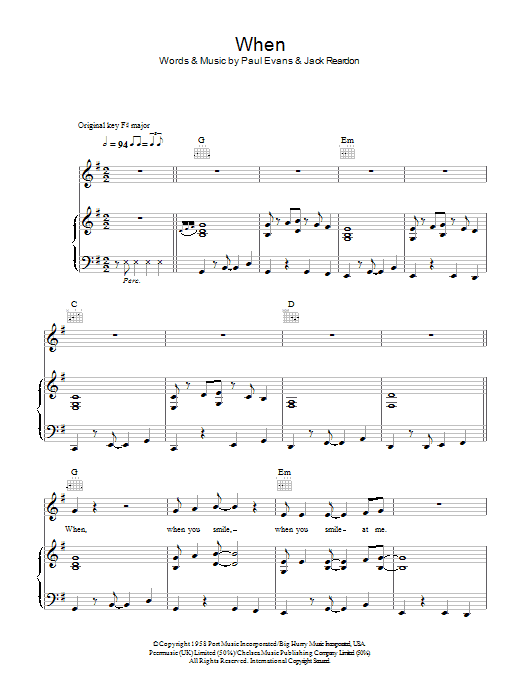 The Kalin Twins When Sheet Music
