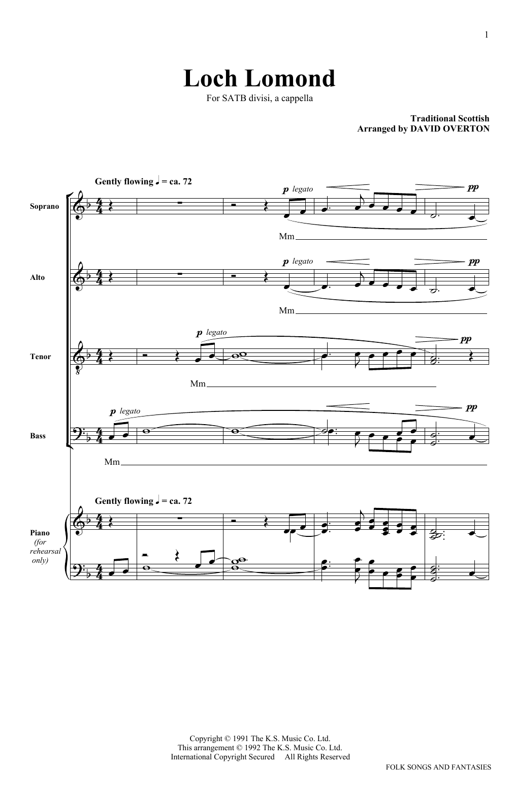 The King's Singers Loch Lomond Sheet Music