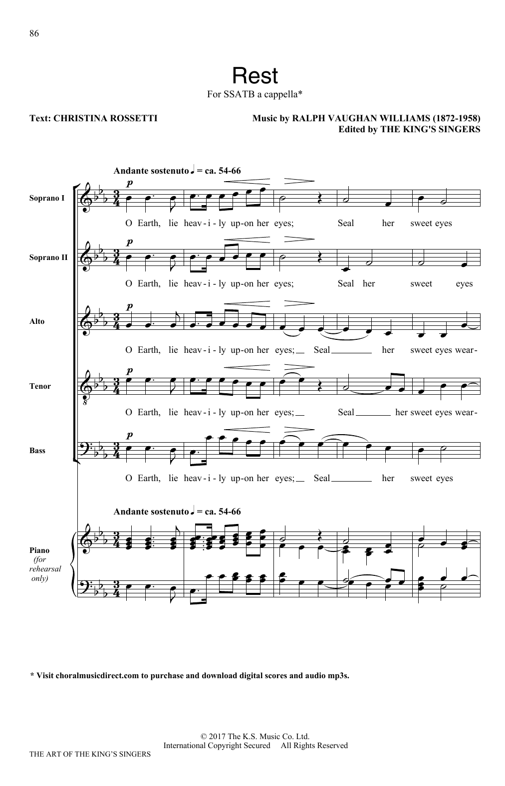 The King's Singers Rest Sheet Music