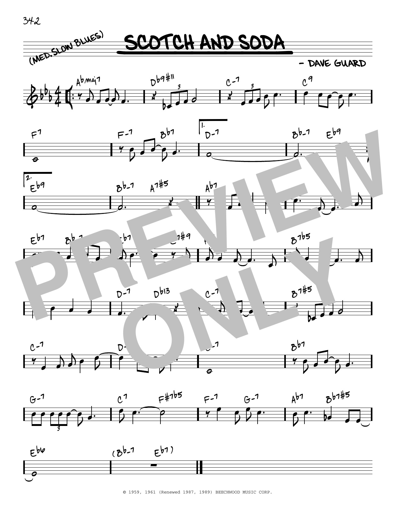 Kingston Trio Scotch And Soda [Reharmonized version] (arr. Jack Grassel) Sheet Music