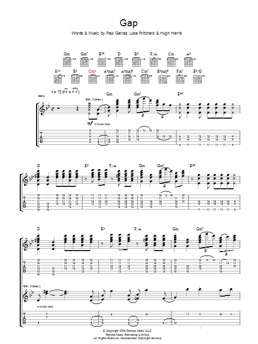 The Kooks Gap Sheet Music