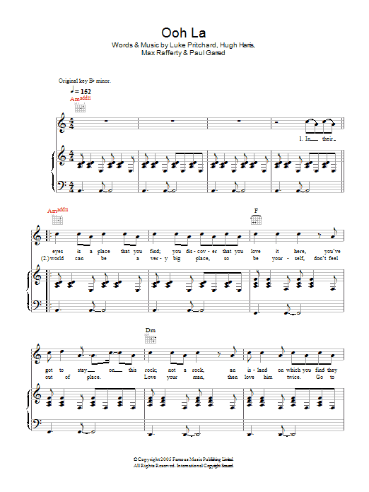 The Kooks Ooh La Sheet Music