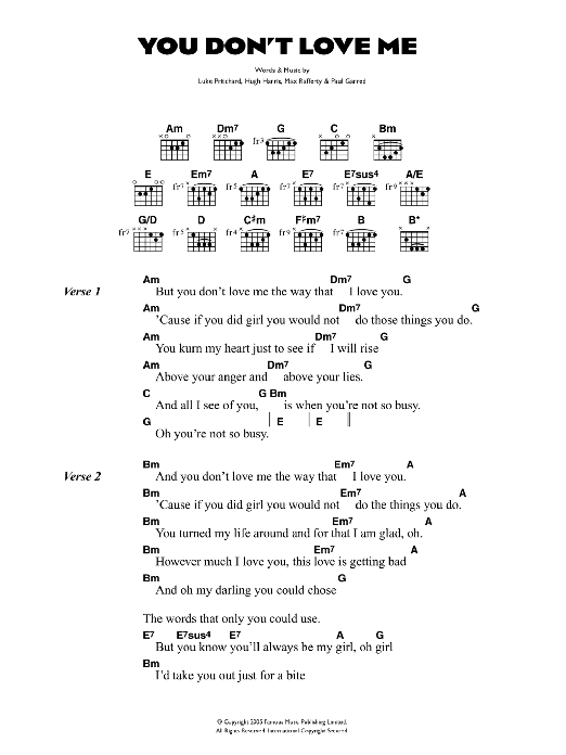 The Kooks You Don't Love Me Sheet Music