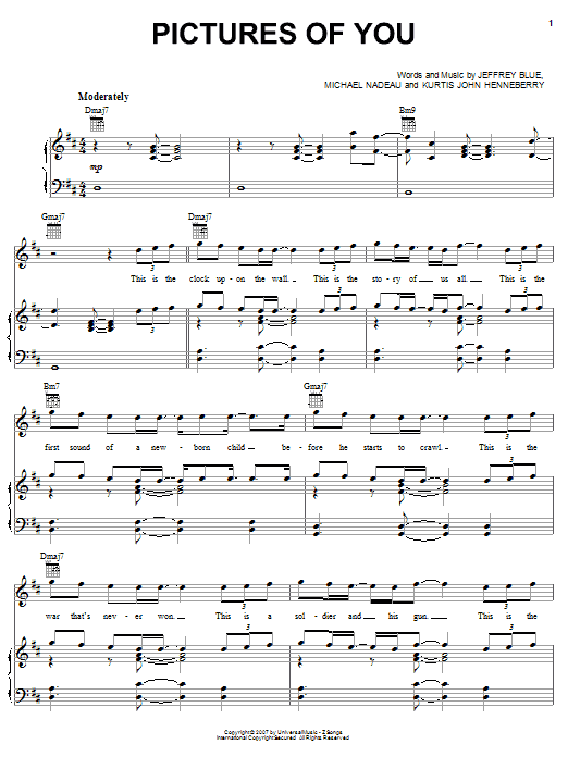 The Last Goodnight Pictures Of You Sheet Music