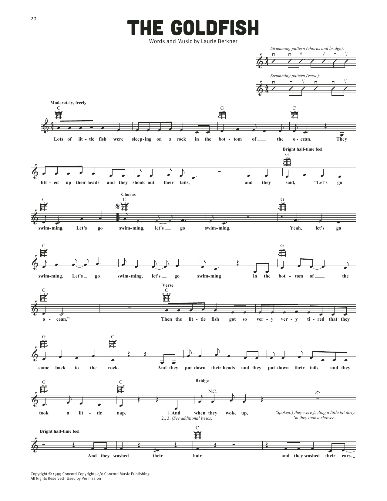 The Laurie Berkner Band The Goldfish Sheet Music