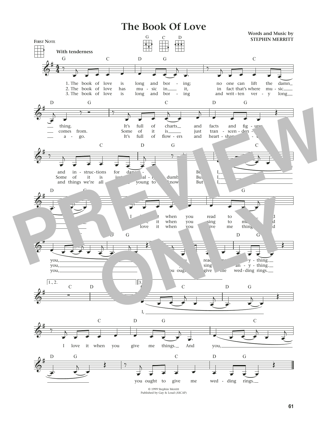 The Magnetic Fields The Book Of Love (from The Daily Ukulele) (arr. Jim Beloff) Sheet Music