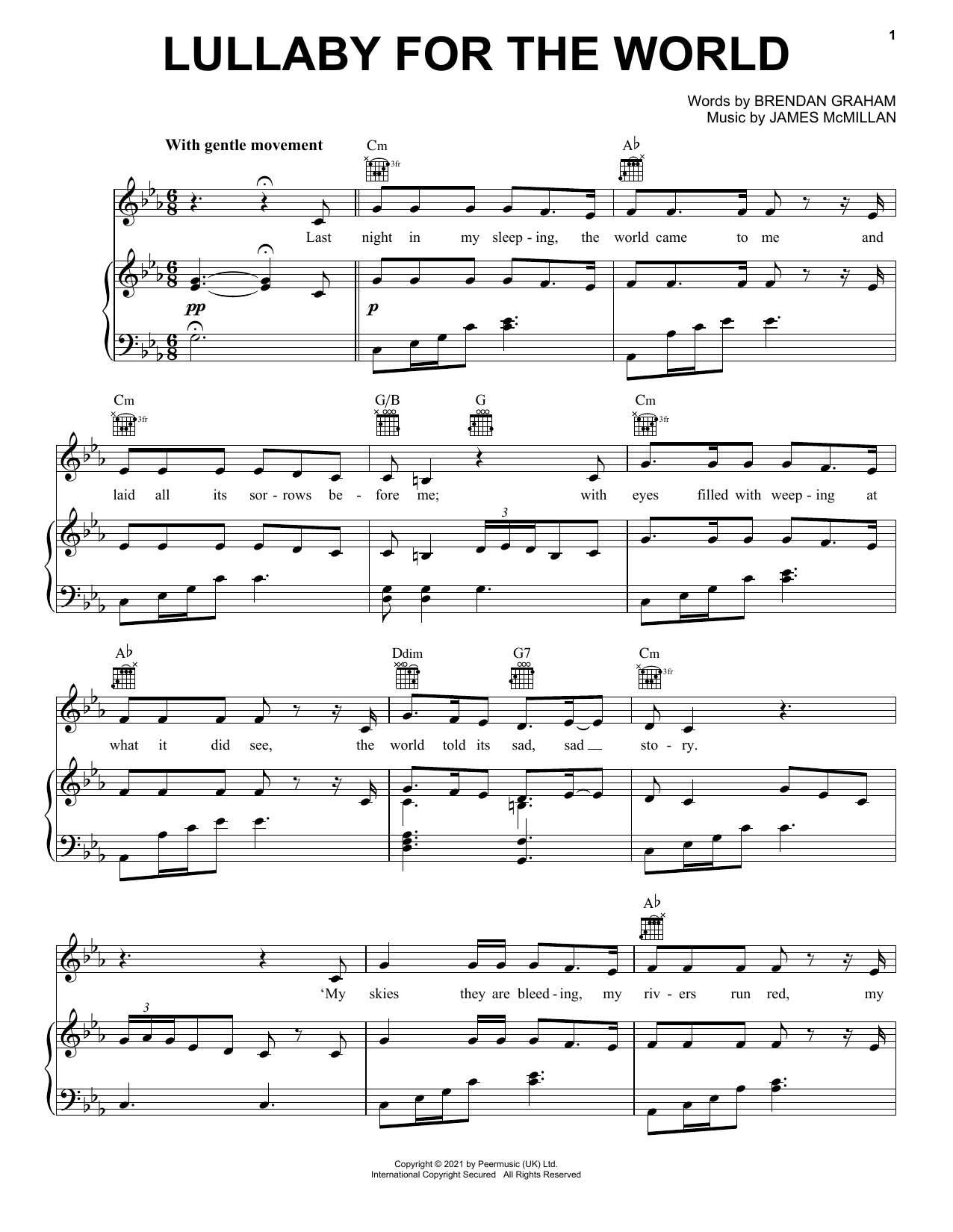 The Mahers Lullaby For The World Sheet Music
