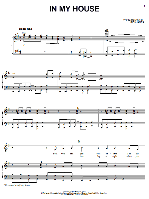 The Mary Jane Girls In My House Sheet Music