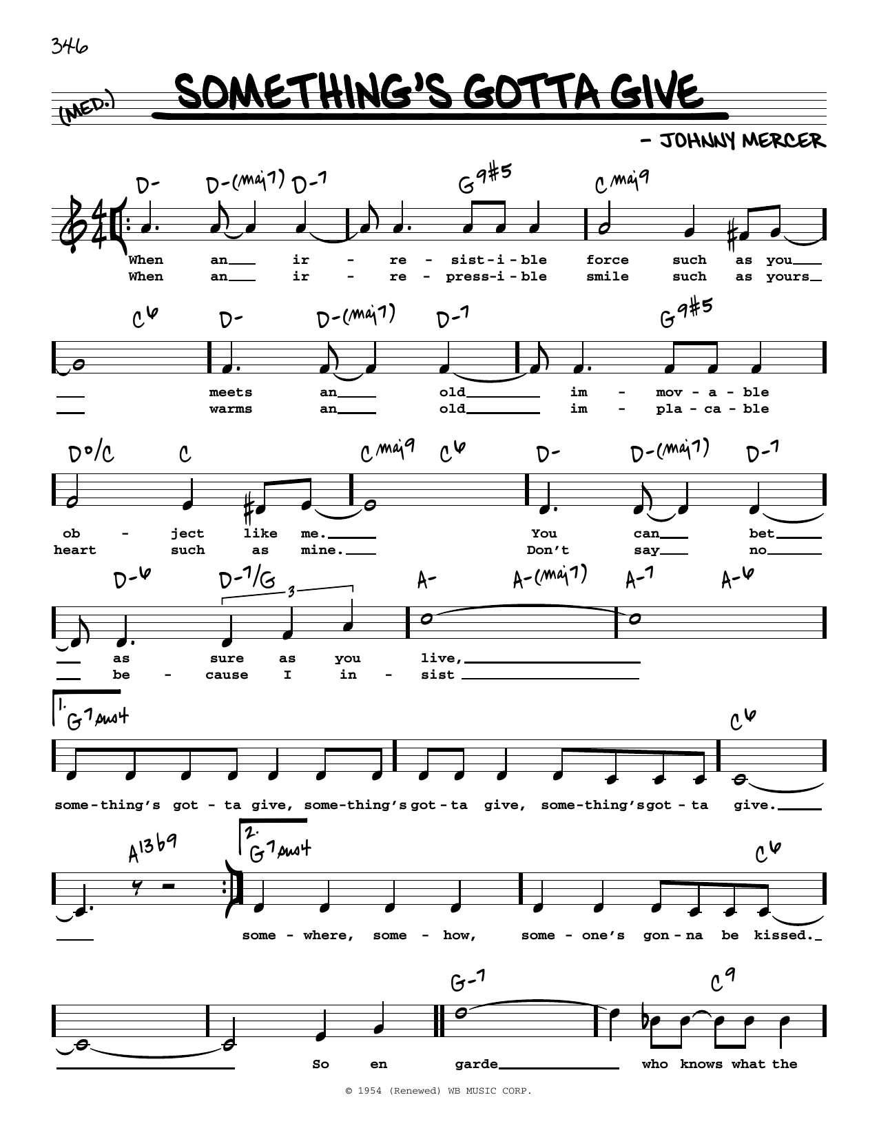 The McGuire Sisters Something's Gotta Give (High Voice) Sheet Music
