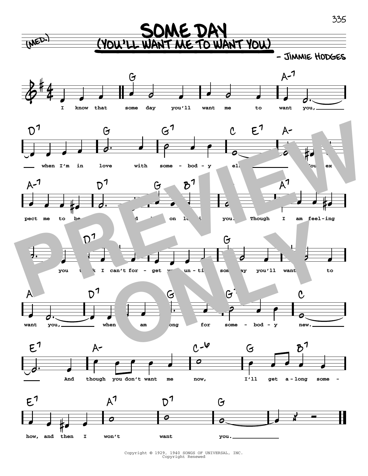 The Mills Brothers Some Day (You'll Want Me To Want You) (High Voice) Sheet Music