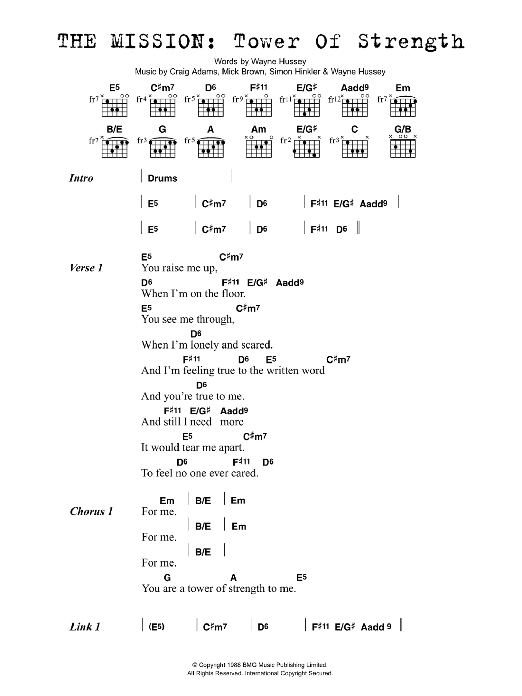 The Mission Tower Of Strength Sheet Music