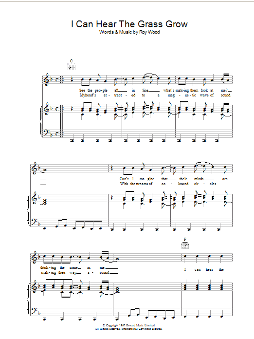 The Move I Can Hear The Grass Grow Sheet Music