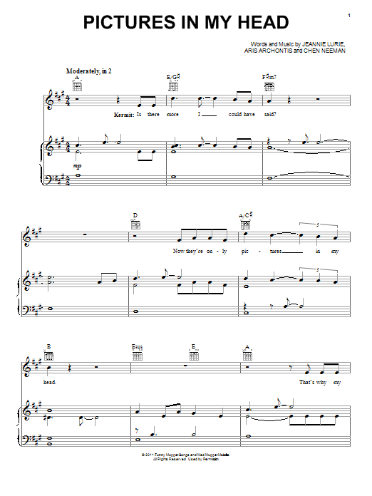 The Muppets Pictures In My Head Sheet Music
