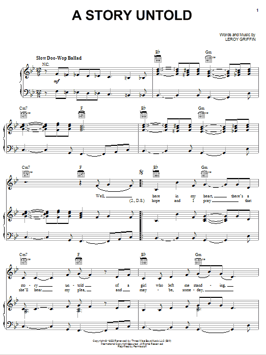 The Nutmegs A Story Untold Sheet Music