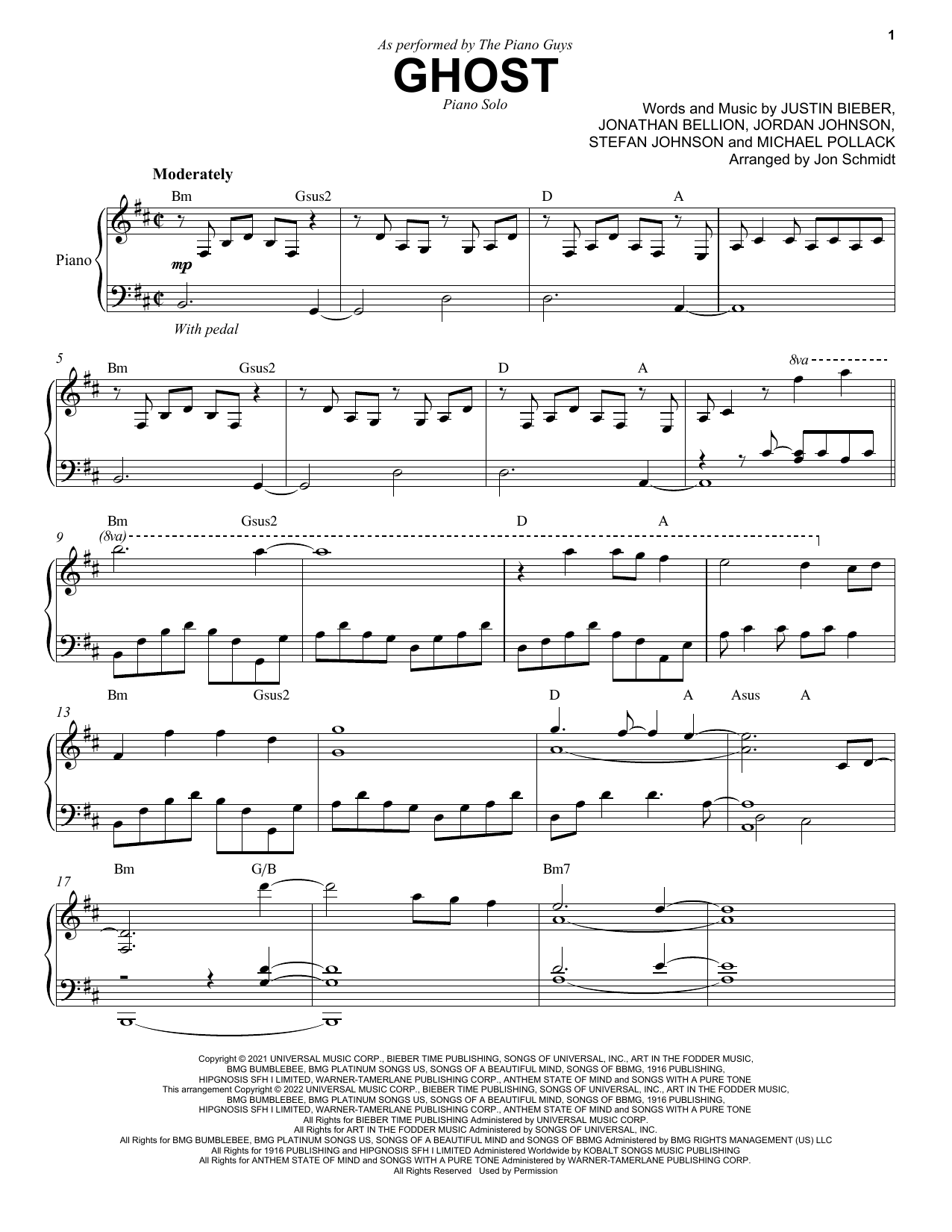The Piano Guys Ghost Sheet Music