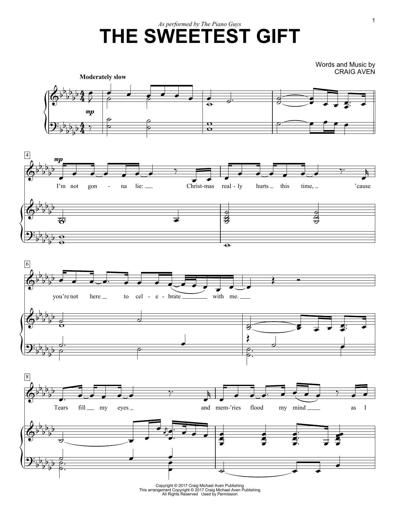 The Piano Guys The Sweetest Gift Sheet Music