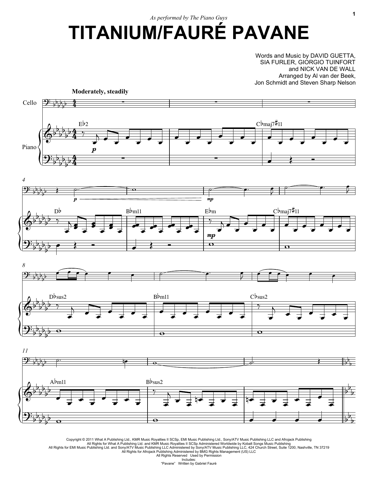 The Piano Guys Titanium/Fauré Pavane Sheet Music