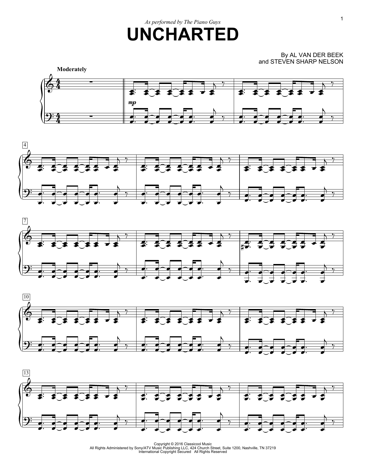 The Piano Guys Uncharted Sheet Music