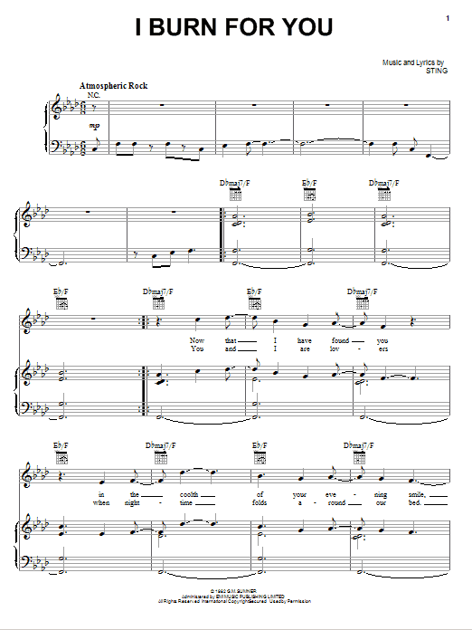 The Police I Burn For You Sheet Music