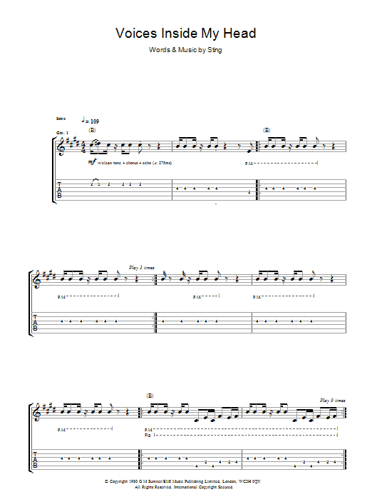 The Police Voices Inside My Head Sheet Music