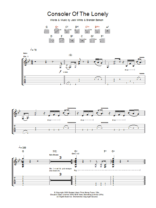 The Raconteurs Consoler Of The Lonely Sheet Music