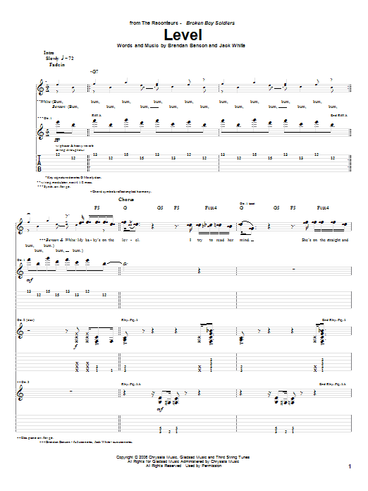 The Raconteurs Level Sheet Music
