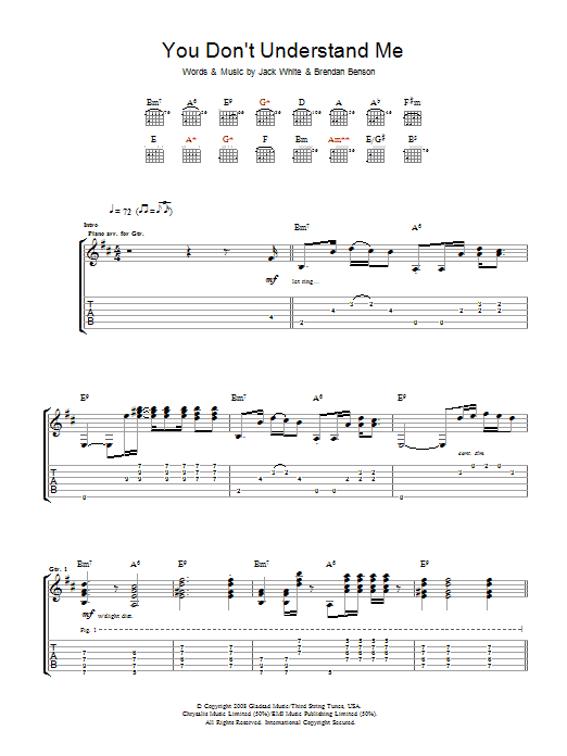The Raconteurs You Don't Understand Me Sheet Music