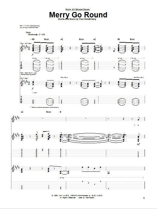 The Replacements Merry Go Round Sheet Music