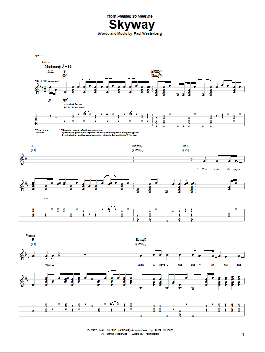 The Replacements Skyway Sheet Music