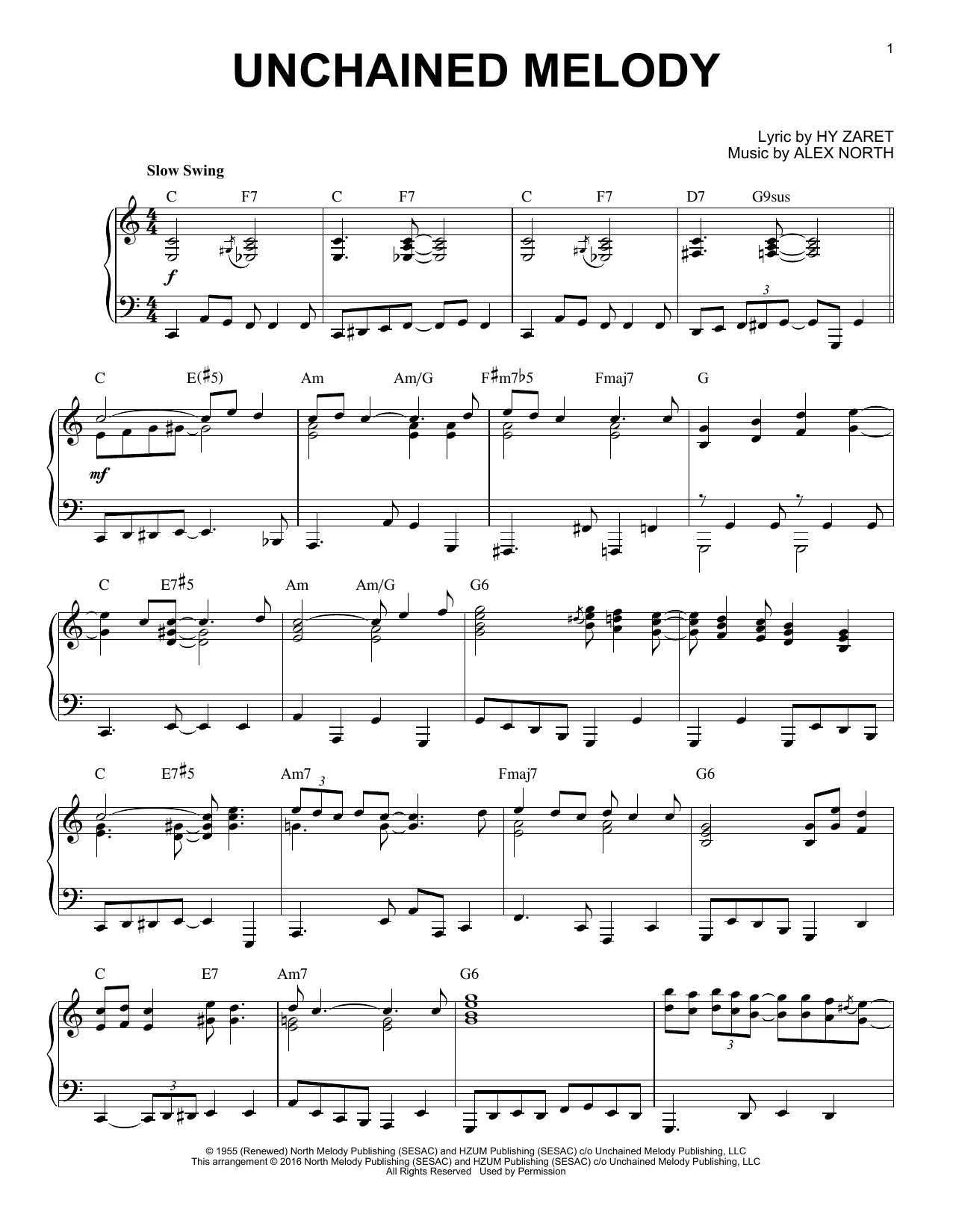 The Righteous Brothers Unchained Melody [Jazz version] (arr. Brent Edstrom) Sheet Music