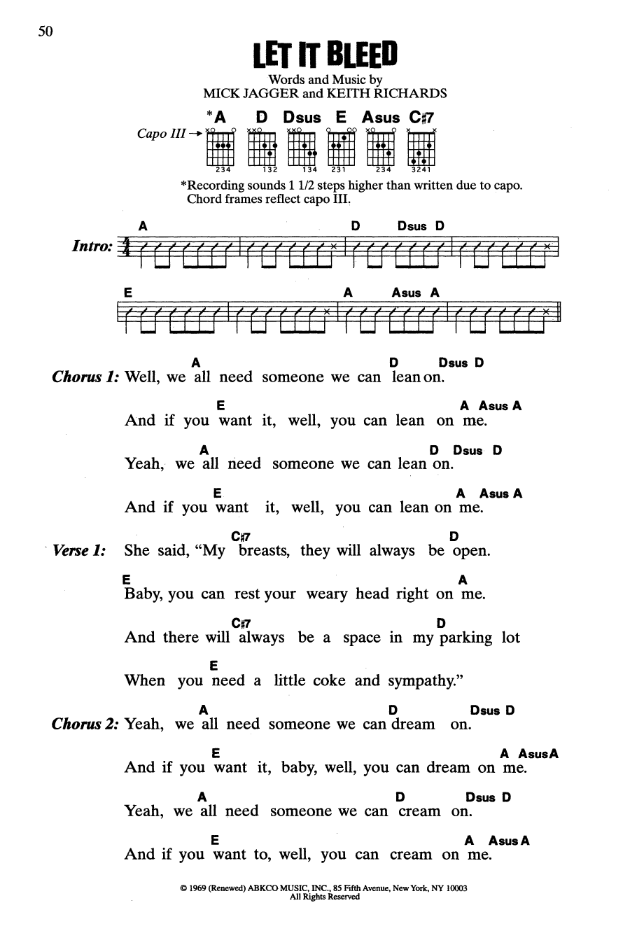 The Rolling Stones Let It Bleed Sheet Music