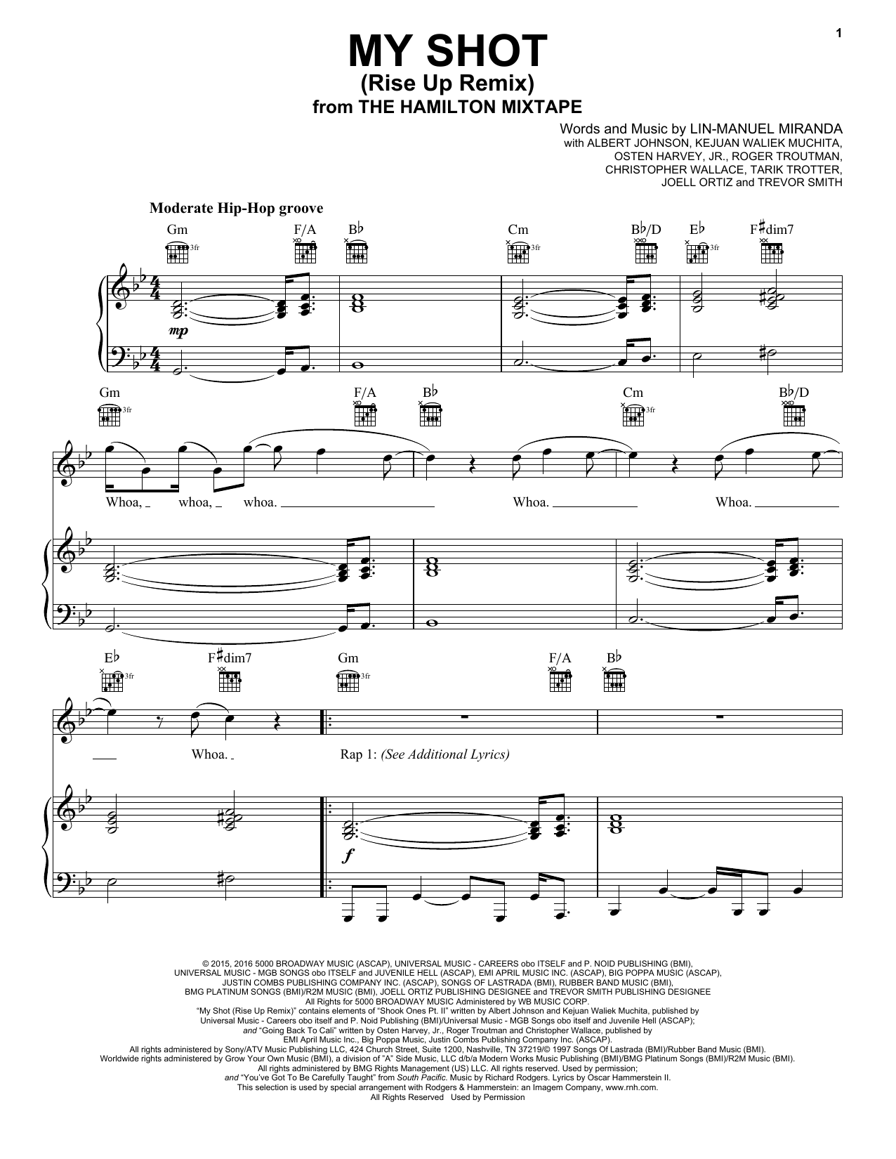 The Roots, Busta Rhymes, Joell Ortiz, Nate Ruess My Shot (Rise Up Remix) Sheet Music