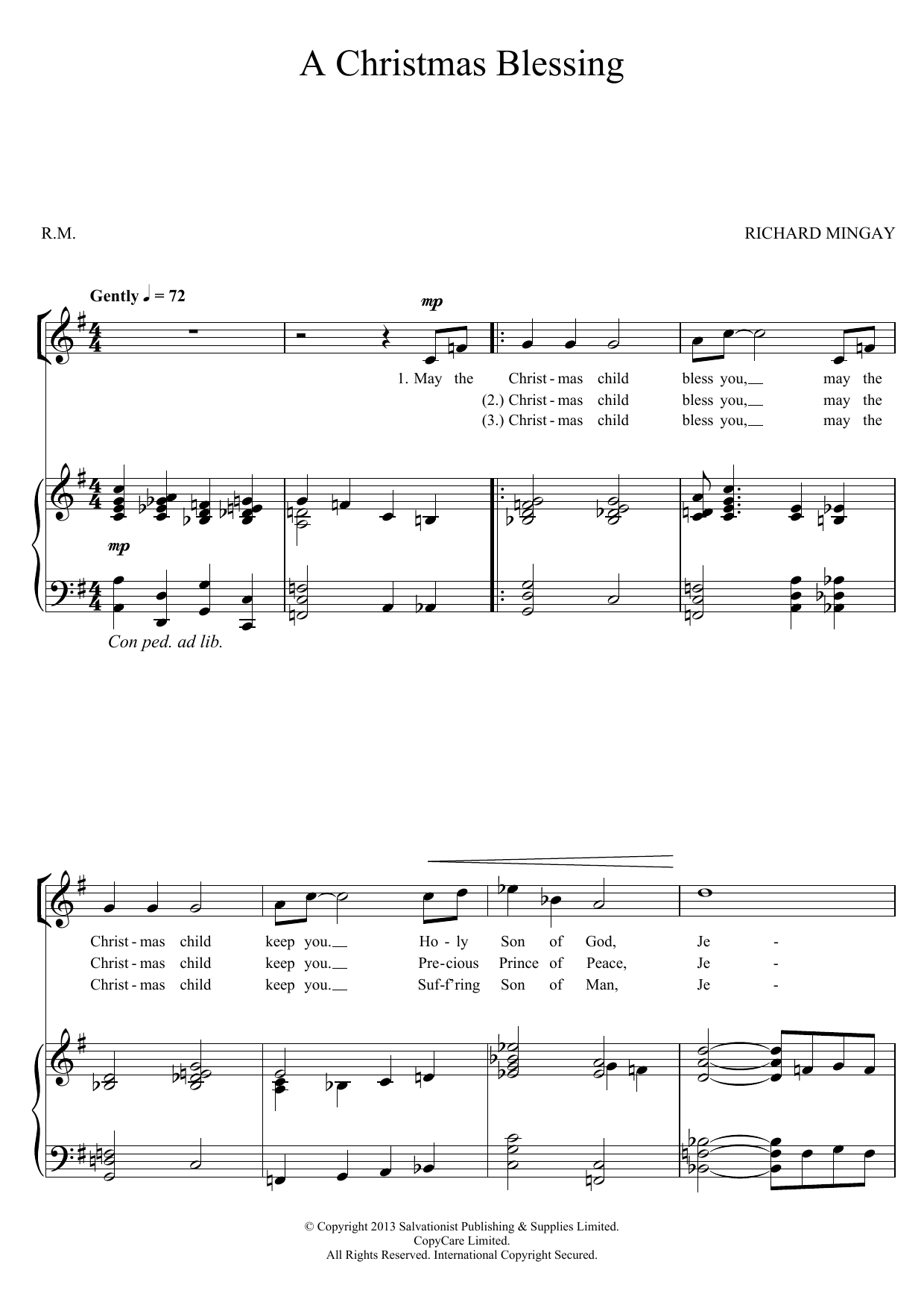 The Salvation Army A Christmas Blessing Sheet Music