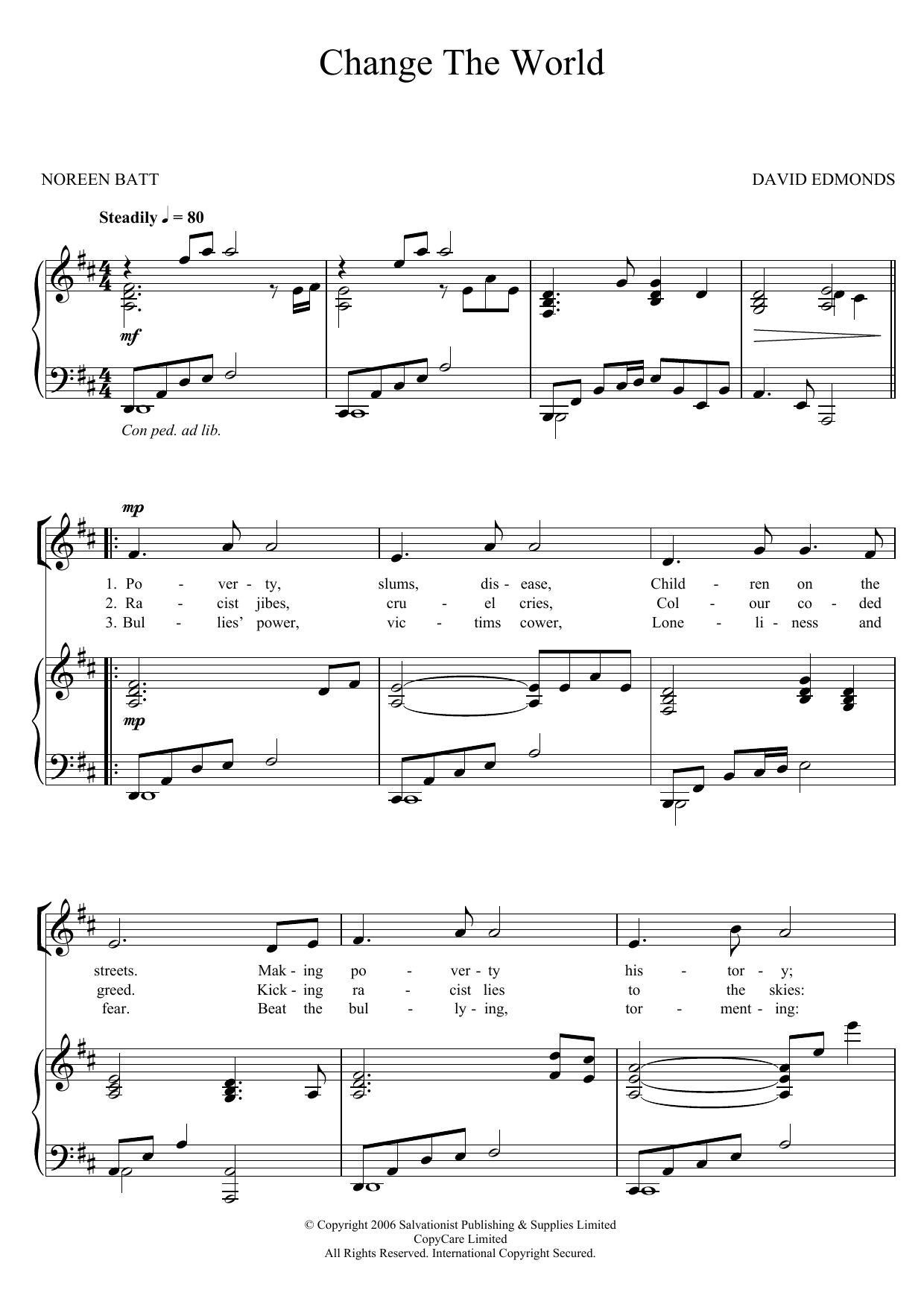The Salvation Army Change The World Sheet Music